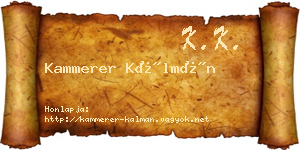Kammerer Kálmán névjegykártya